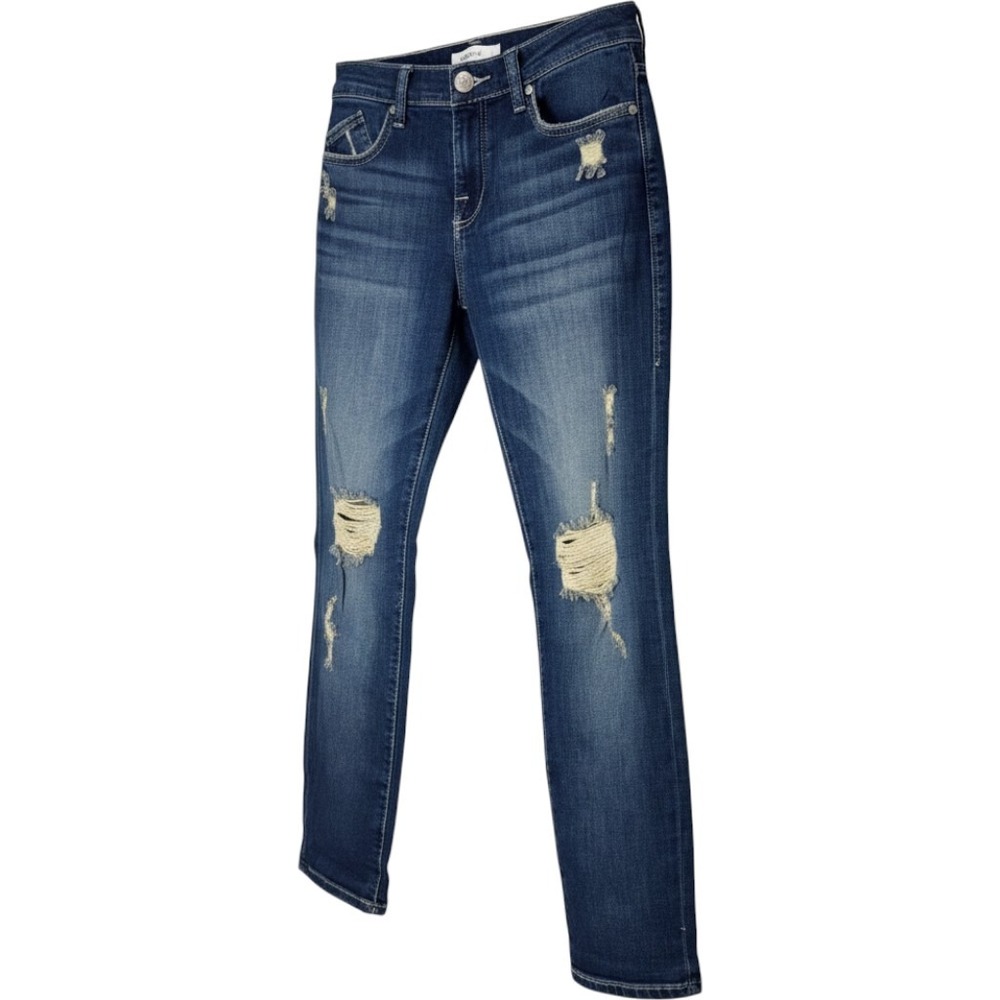 Rock & Republic Indee Boyfriend Jeans Distressed Dark Wash Denim 6 M